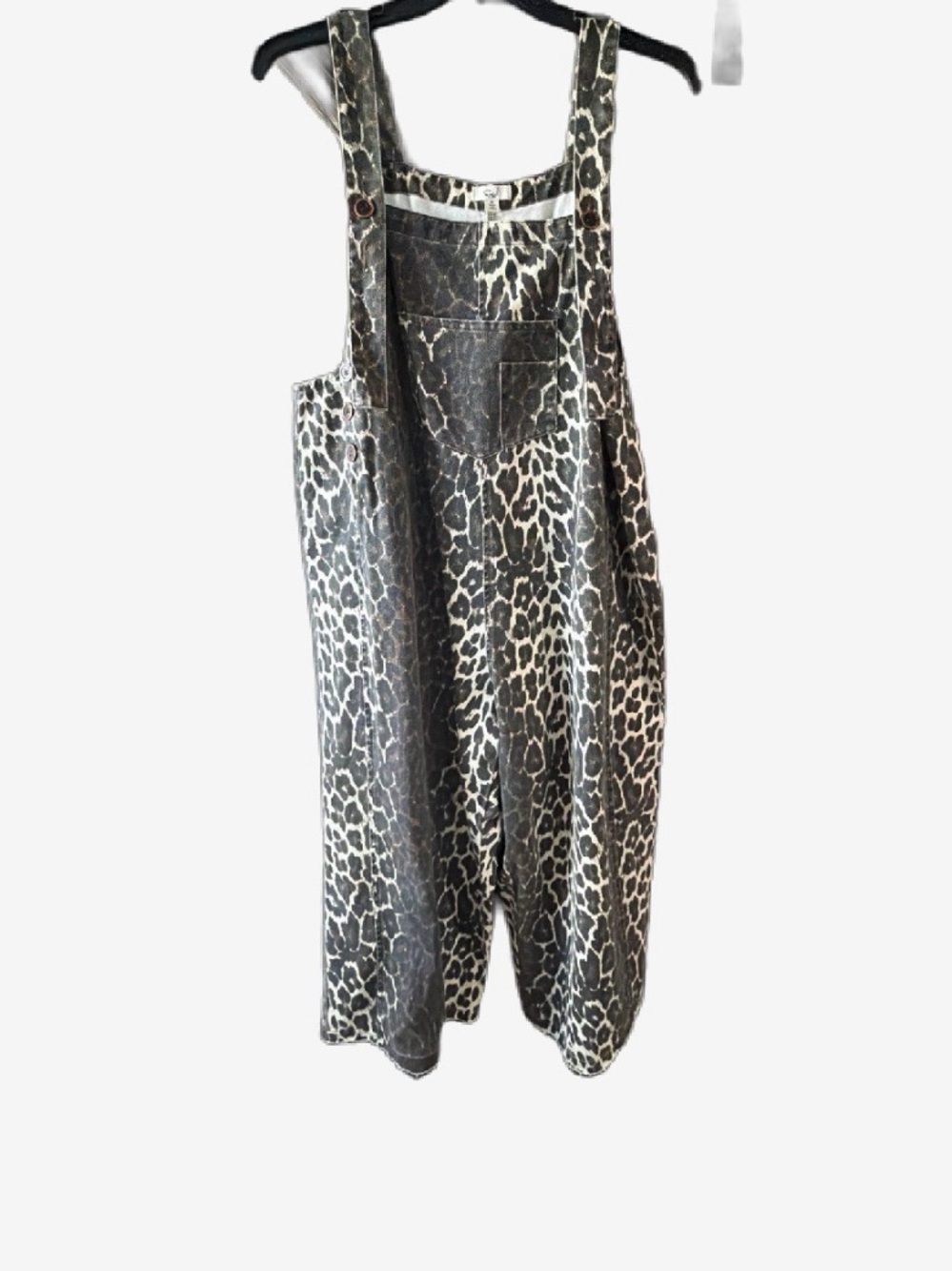 entro Women’s Leopard Print Overalls - Taupe and Black